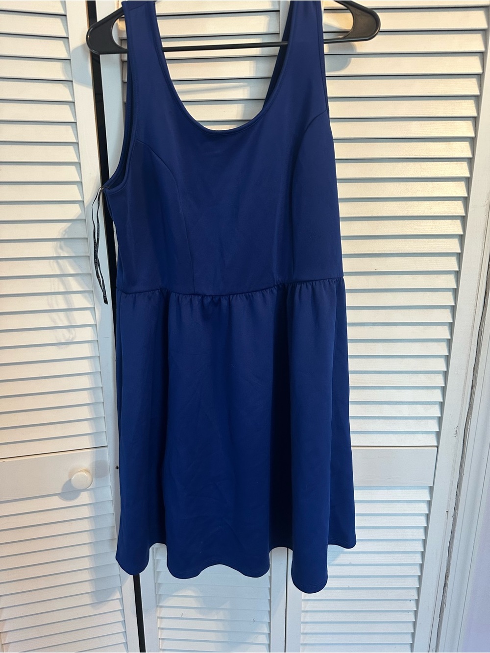 Royal Blue Scoop Neck Sleeveless Skater Dress